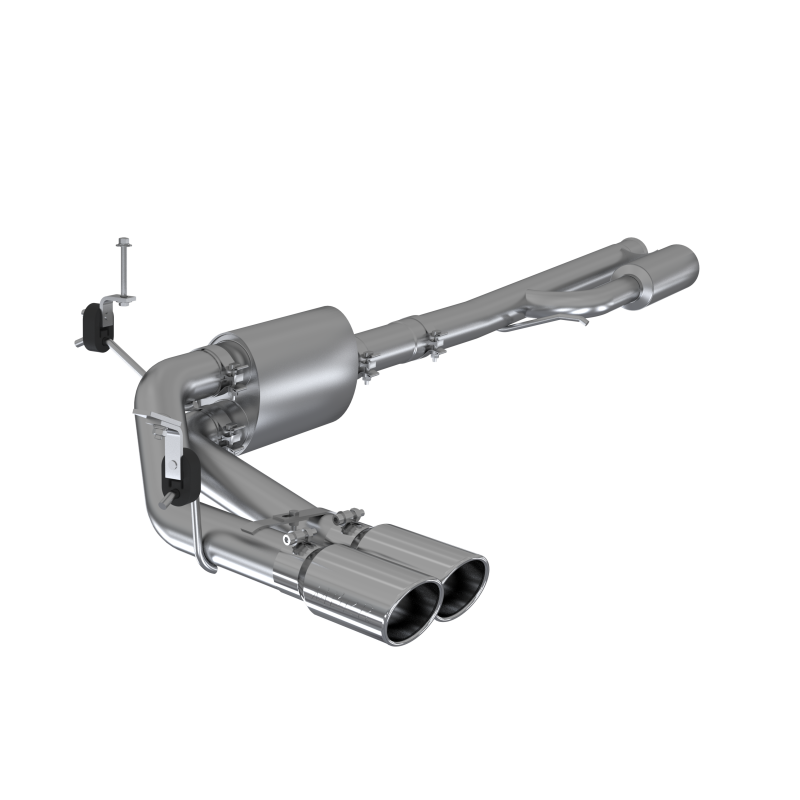 MBRP 2019+ Chevrolet Silverado 1500 4.5L/5.3L Salida lateral doble con eje previo con punta de 4 pulgadas de diámetro exterior - AL