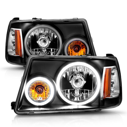 ANZO 2001-2011 Ford Ranger Projetor Faróis com Halo Preto (CCFL) 1 peça
