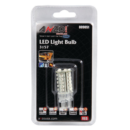 Lâmpadas de LED ANZO Universal 3157 Vermelhas - 30 LEDs de 2 pol. de Altura