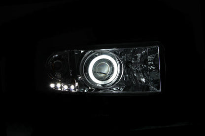 ANZO 1994-2001 Dodge Ram Projetor Faróis c/ Halo Cromado
