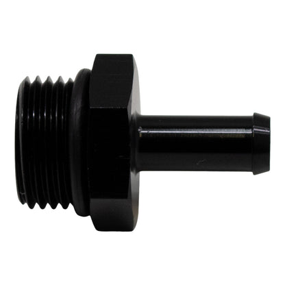 DeatschWerks 8AN ORB Macho a 5/16in macho Barb Fitting (Incl O-Ring) - Negro mate anodizado