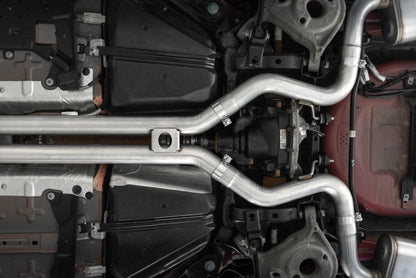 MBRP 18-20 Ford Mustang GT 5.0 com escape ativo Quad Tip Cat Back Split traseiro T304 com pontas carb Fib