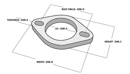 Brida de escape Vibrant T304 SS de 2 pernos (DI de 2 pulg.)