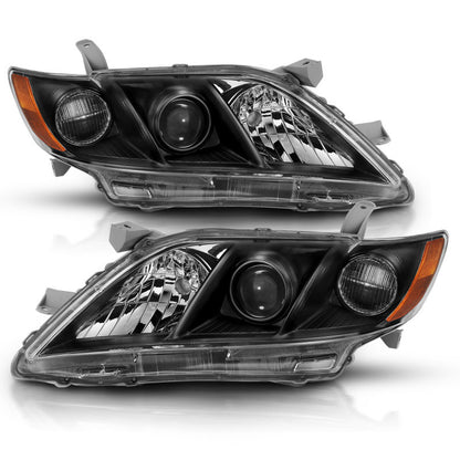 ANZO 2007-2009 Toyota Camry Projetor Farol Preto Âmbar