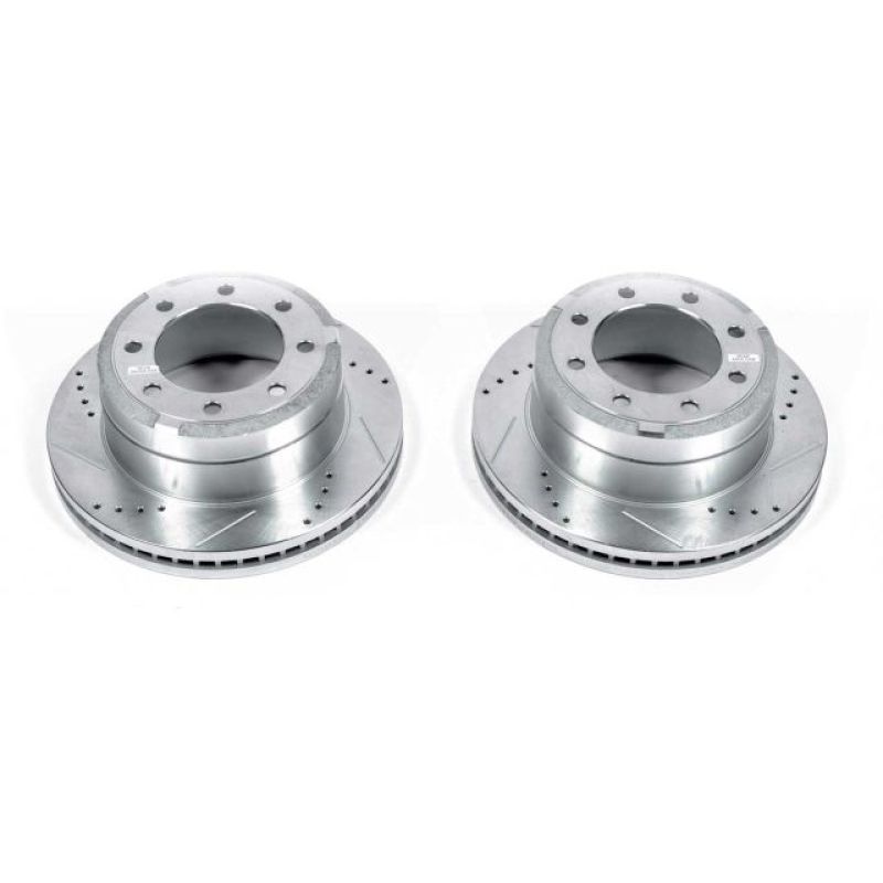 Power Stop 13-19 Ford F-250 Super Duty Rear Evolution Rotores perforados y ranurados - Par