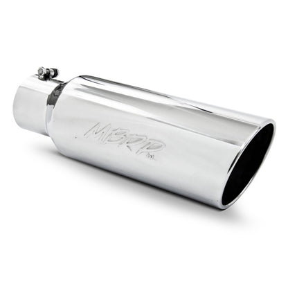 MBRP Punta universal 6 in OD Extremo enrollado 4 in Entrada 18 in Longitud T304