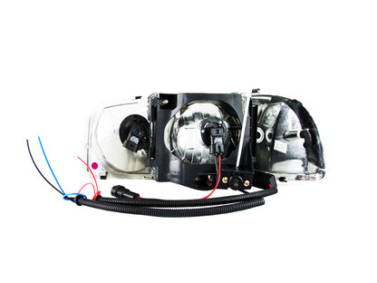 ANZO 1999-2006 Gmc Sierra 1500 Faróis de cristal com halo e LED cromado