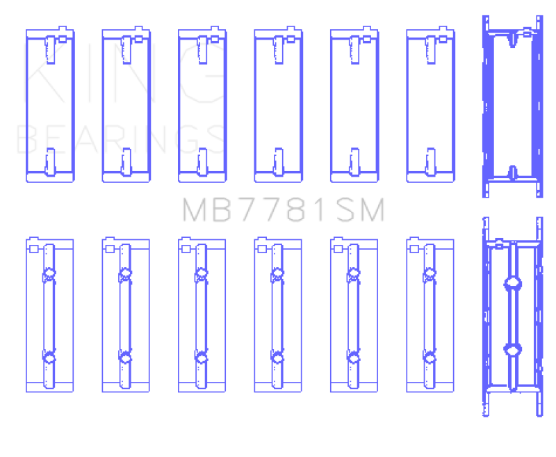 King Engine Bearings BMW N57 D30 A/B/C/N57N/N57S Main Bearing Set - Size +0.25mm