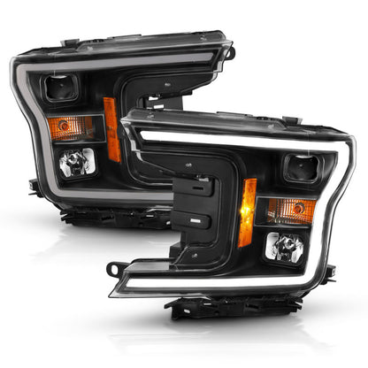 ANZO 2018-2019 Ford F-150 Projector Plank Style HL Black Amber (Sem Switchback)