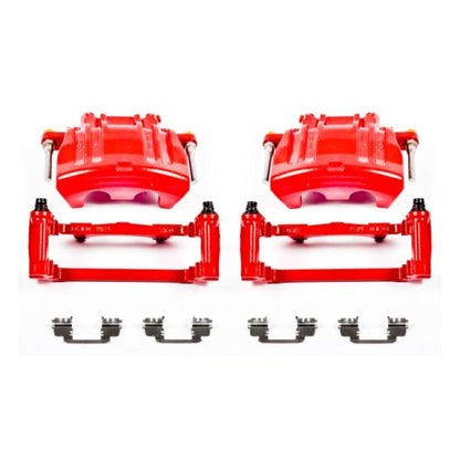 Power Stop 2012 Chrysler 300 Pinzas delanteras rojas con soportes - Par