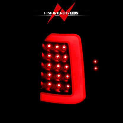 ANZO 1997-2004 Dodge Dakota Lanternas traseiras de LED com carcaça preta Par de lentes transparentes