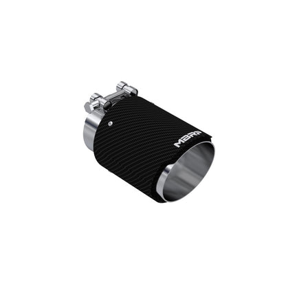 Ponta de fibra de carbono universal MBRP 3 pol ID / 4 pol OD para fora / 6,13 pol de comprimento Corte angular parede dupla
