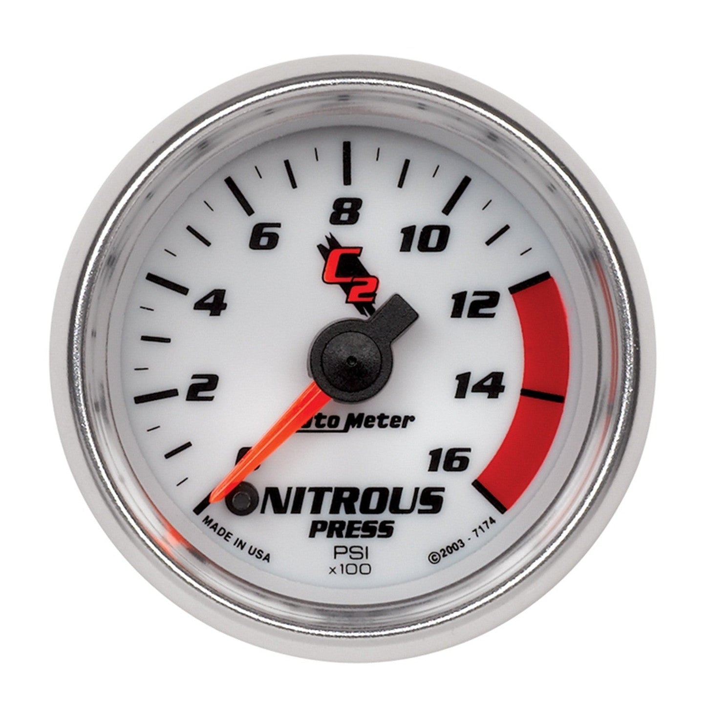 AutoMeter - 2-1/16" NITROUS PRESSURE, 0-1600 PSI, STEPPER MOTOR, C2 (7174)