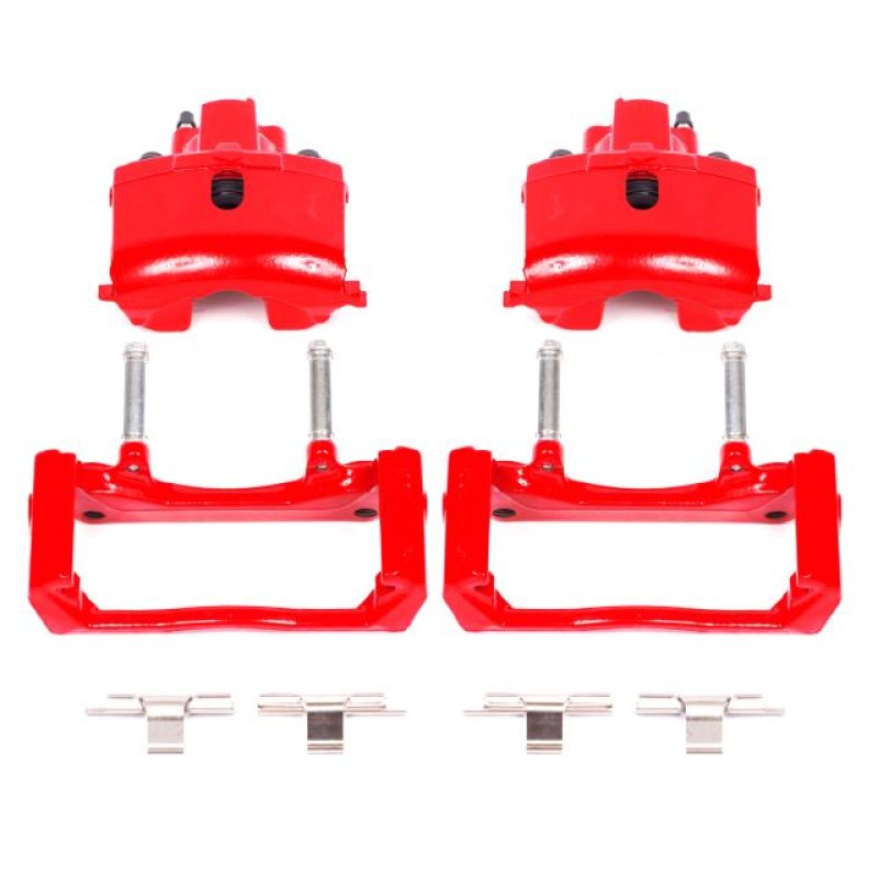 Power Stop 07-09 Chrysler Aspen Pinzas traseras rojas con soportes - Par
