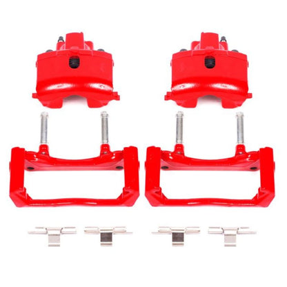 Power Stop 07-09 Chrysler Aspen Pinzas traseras rojas con soportes - Par