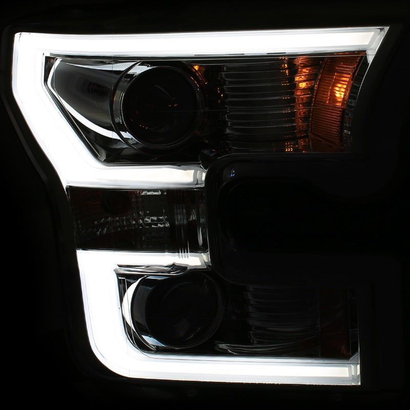 ANZO 2015-2017 Ford F-150 Projetor Faróis c/ Plank Style Switchback Cromado c/ Âmbar