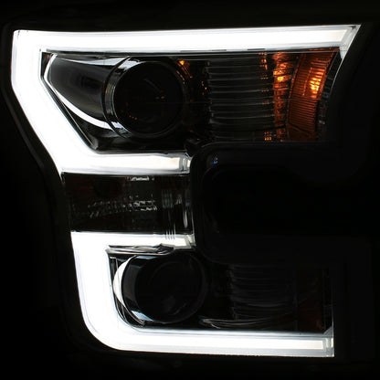 ANZO 2015-2017 Ford F-150 Projetor Faróis c/ Plank Style Switchback Cromado c/ Âmbar