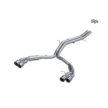 MBRP 18-21 Audi S5 Coupe/S4 Sedan T304 SS 2.5in Cat-Back Quad Escape de salida trasera - Puntas SS