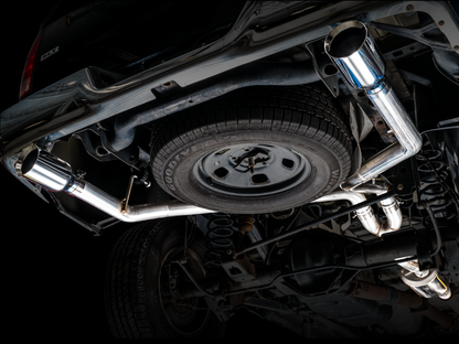 AWE Tuning 09-18 RAM 1500 5.7L (con recortes) 0FG Escape Cat-Back de salida trasera doble - Puntas plateadas cromadas
