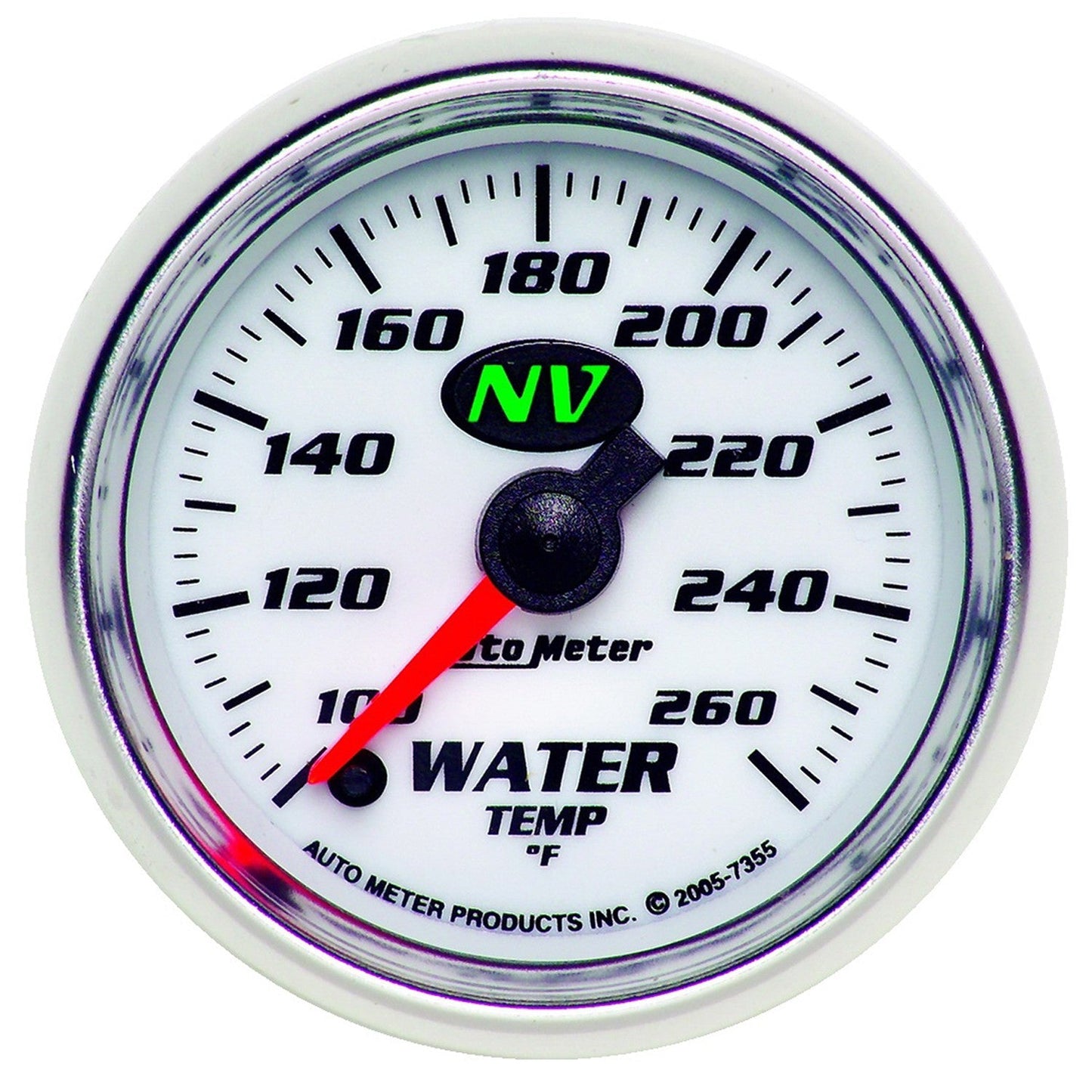 AutoMeter - 2-1/16" TEMPERATURA DA ÁGUA, 100-260 °F, MOTOR DE PASSO, NV (7355) 