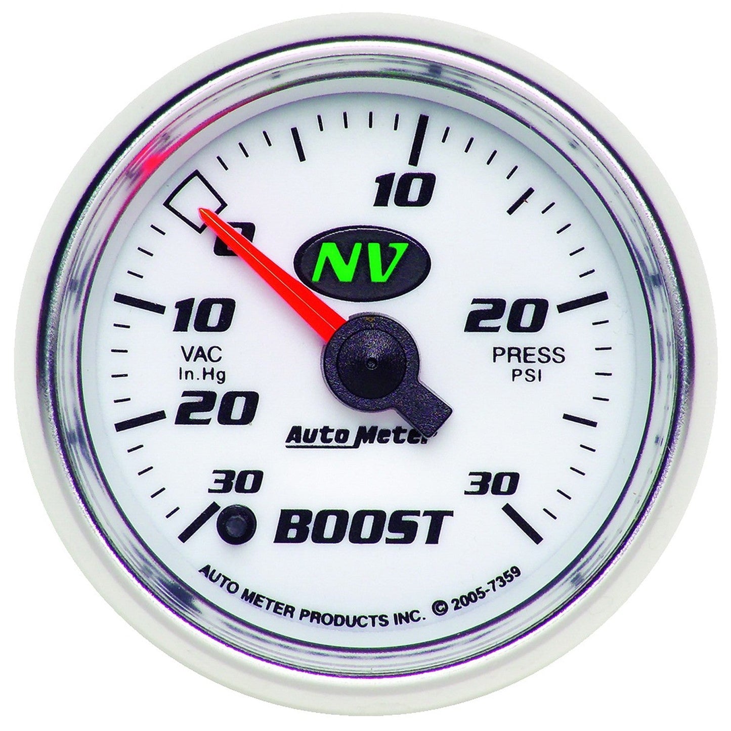 AutoMeter - 2-1/16" BOOST/VACUUM, 30 IN HG/30 PSI, STEPPER MOTOR, NV (7359)