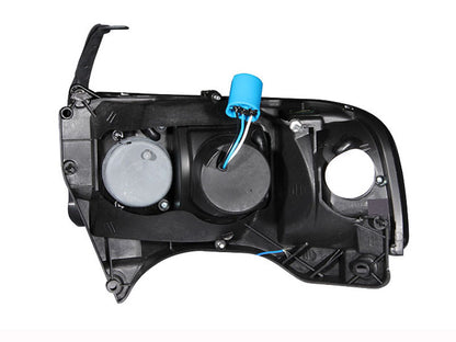 ANZO 1994-2001 Dodge Ram Crystal Faróis Preto com LED