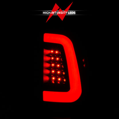 ANZO 2008-2016 Ford F-250 Lanternas traseiras de LED pretas com lentes transparentes (par)