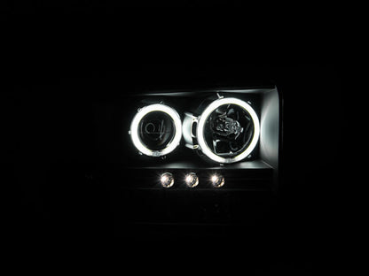 ANZO 2005-2007 Ford Excursion Projector Faróis c/ Halo Black c/ Faixa de LED (CCFL) 1pc