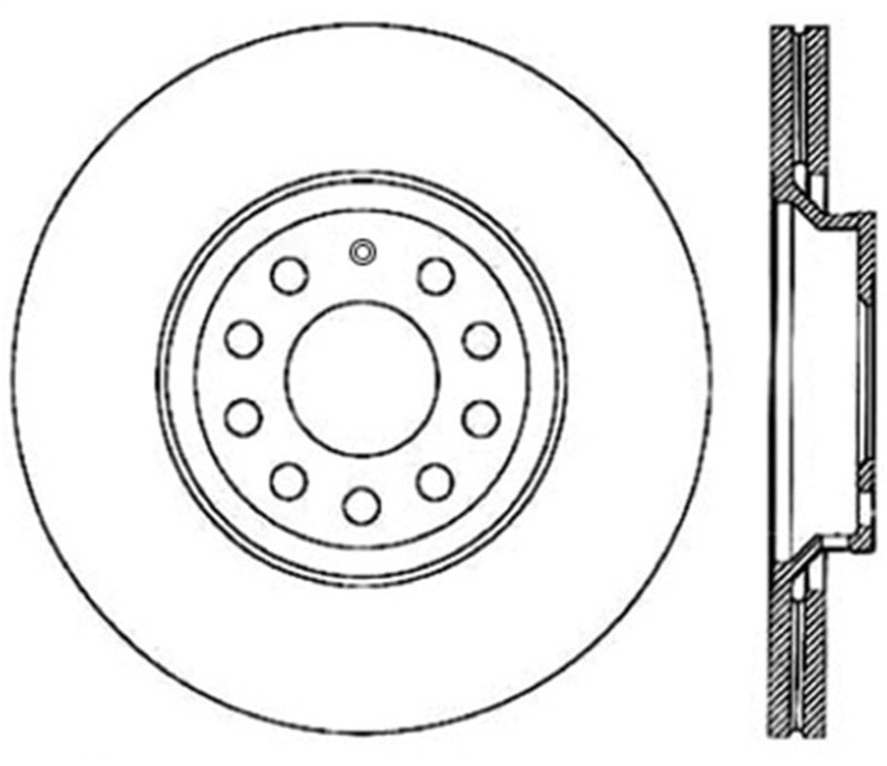 StopTech 09-13 VW CC 3.6L VR6 / 08-09 e 12 Golf R/Golf R32 Rotor traseiro direito perfurado