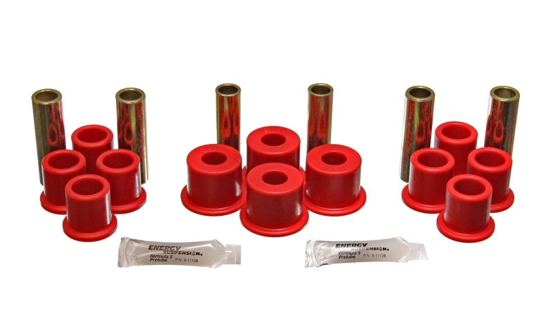Energy Suspension 8/81-96 Ford F100/F150 2WD Juego de bujes de ballesta trasera roja
