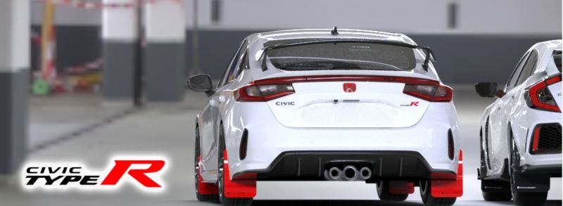 Rally Armor 23-26 Honda Civic Type R Red Mud Flap Black Logo