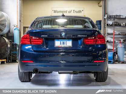 AWE Tuning BMW F30 320i Touring Escape c/Performance Mid Pipe - Diamond Black Tip (90mm)