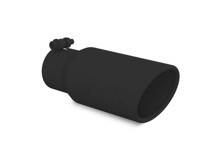 MBRP Punta universal 4 pulg. DE 3 pulg. Entrada 10 pulg. Longitud Extremo enrollado en ángulo Negro