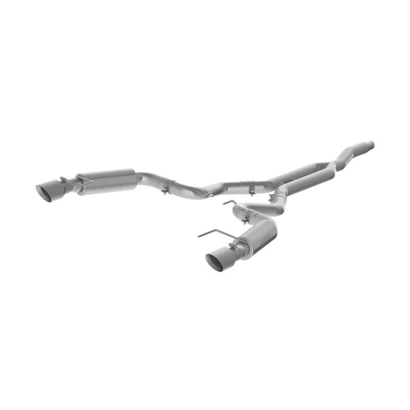 MBRP 15-18 Ford Mustang EcoBoost 2.3L T409 3in Cat Back Salida trasera doble dividida (versión de carrera)