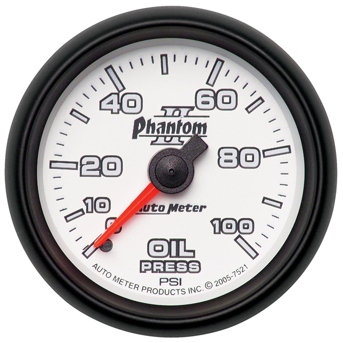 AutoMeter - 2-1/16" OIL PRESSURE, 0-100 PSI, MECHANICAL, PHANTOM II (7521)