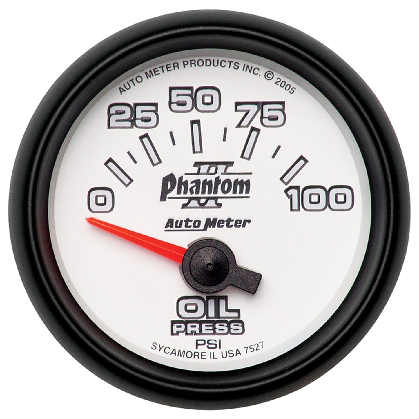AutoMeter - 2-1/16" OIL PRESSURE, 0-100 PSI, AIR-CORE, PHANTOM II (7527)