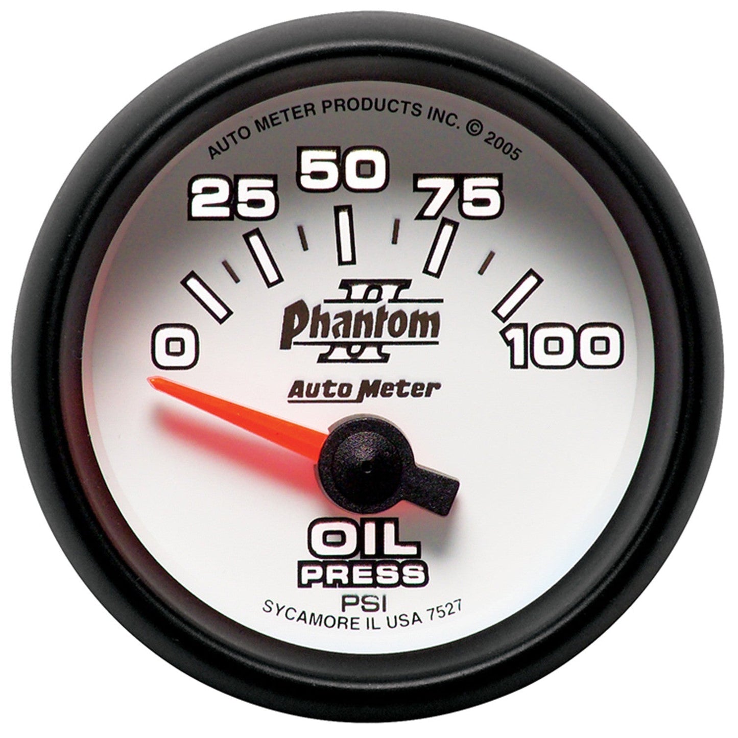 AutoMeter - 2-1/16" OIL PRESSURE, 0-100 PSI, AIR-CORE, PHANTOM II (7527)