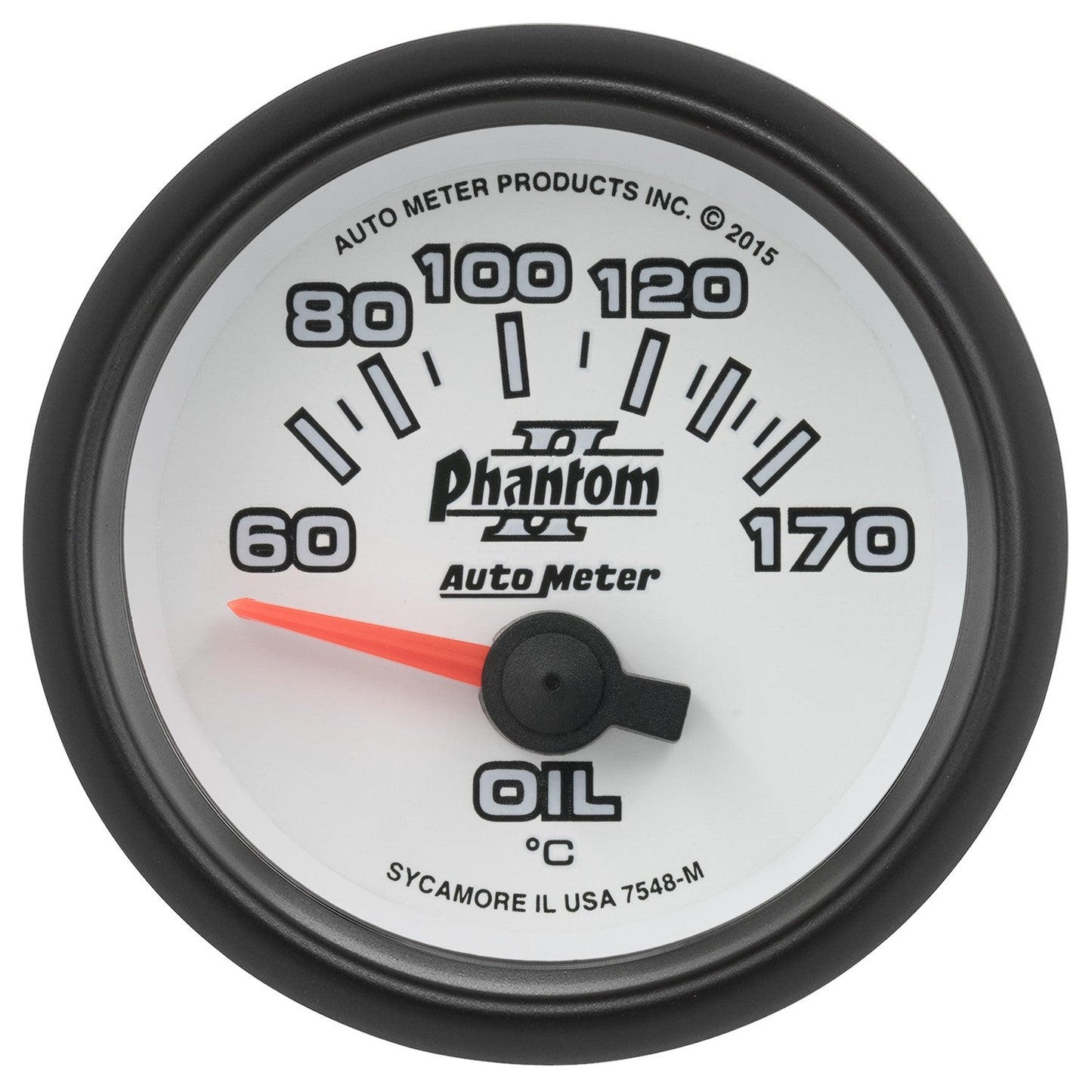 AutoMeter - 2-1/16" OIL TEMP, 60-170 C, AIR-CORE, PHANTOM II (7548-M)