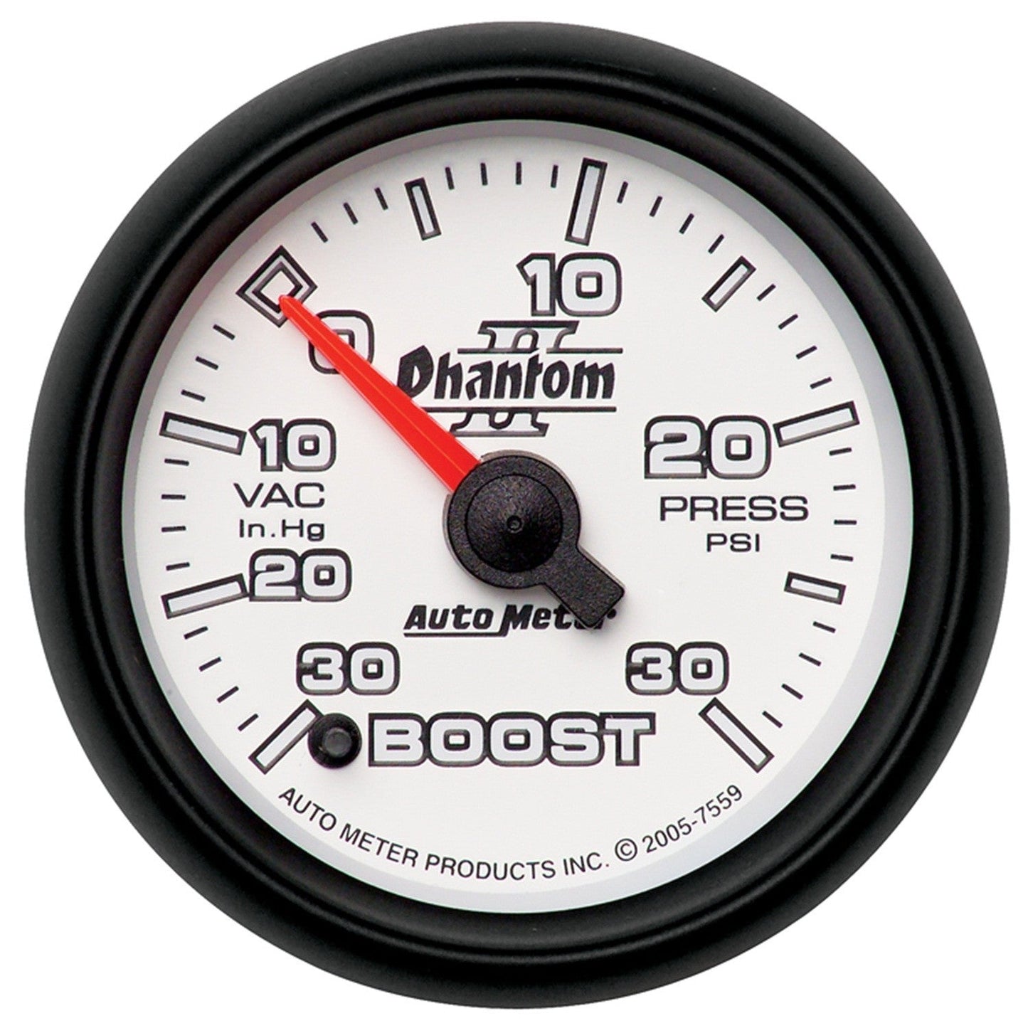 AutoMeter - 2-1/16" BOOST/VACUUM, 30 IN HG/30 PSI, MOTOR DE PASSO, PHANTOM II (7559)