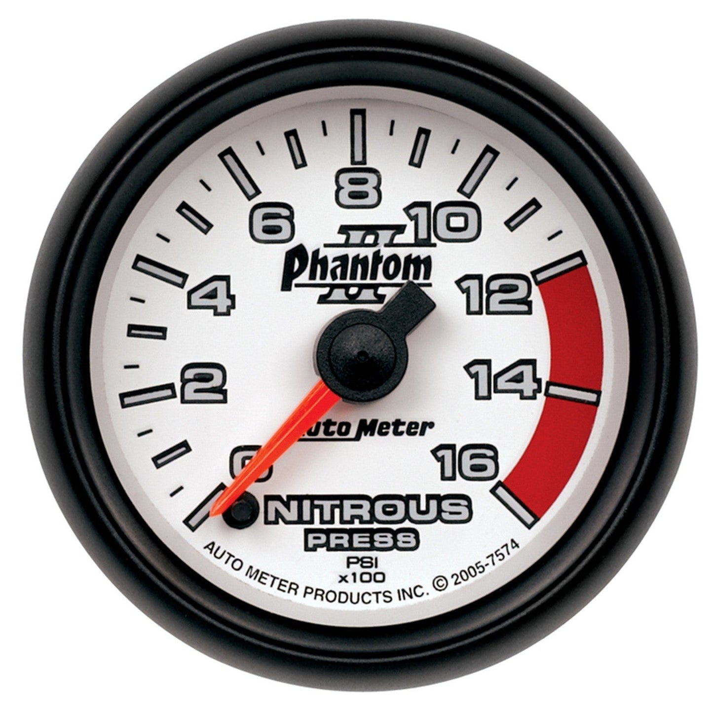 AutoMeter - 2-1/16" NITROUS PRESSURE, 0-1600 PSI, STEPPER MOTOR, PHANTOM II (7574)