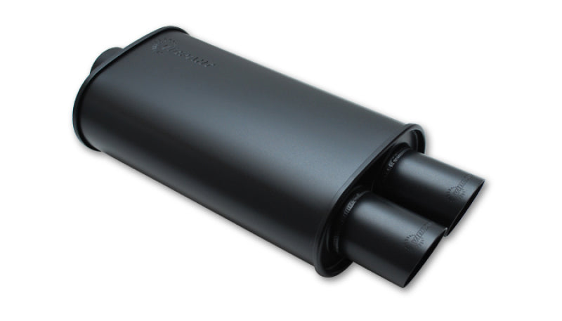 Silenciador oval vibrante StreetPower FLAT BLACK com saída dupla de 3 pol. - ID de entrada de 3 pol.