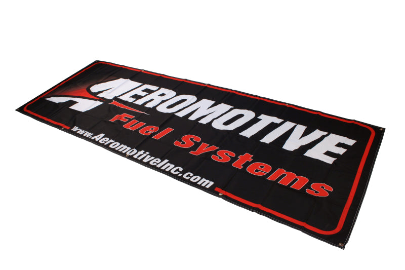 Pancarta Aeromotive - 32in x 92in (Negro/Rojo)