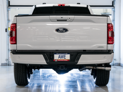 AWE 0FG 21+ Ford F150 Dupla saída lateral Cat-Back Exaustão - 4,5 pol Cromado Silver Tips