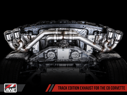 Escape AWE Tuning 2020 Chevrolet Corvette (C8) Track Edition - Quad Chrome Silver Tips