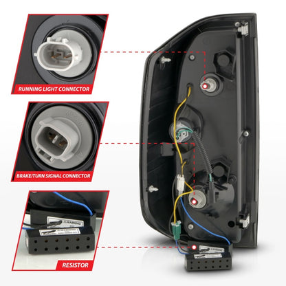 ANZO 2014-2021 Toyota Tundra LED luces traseras carcasa negra/lente transparente