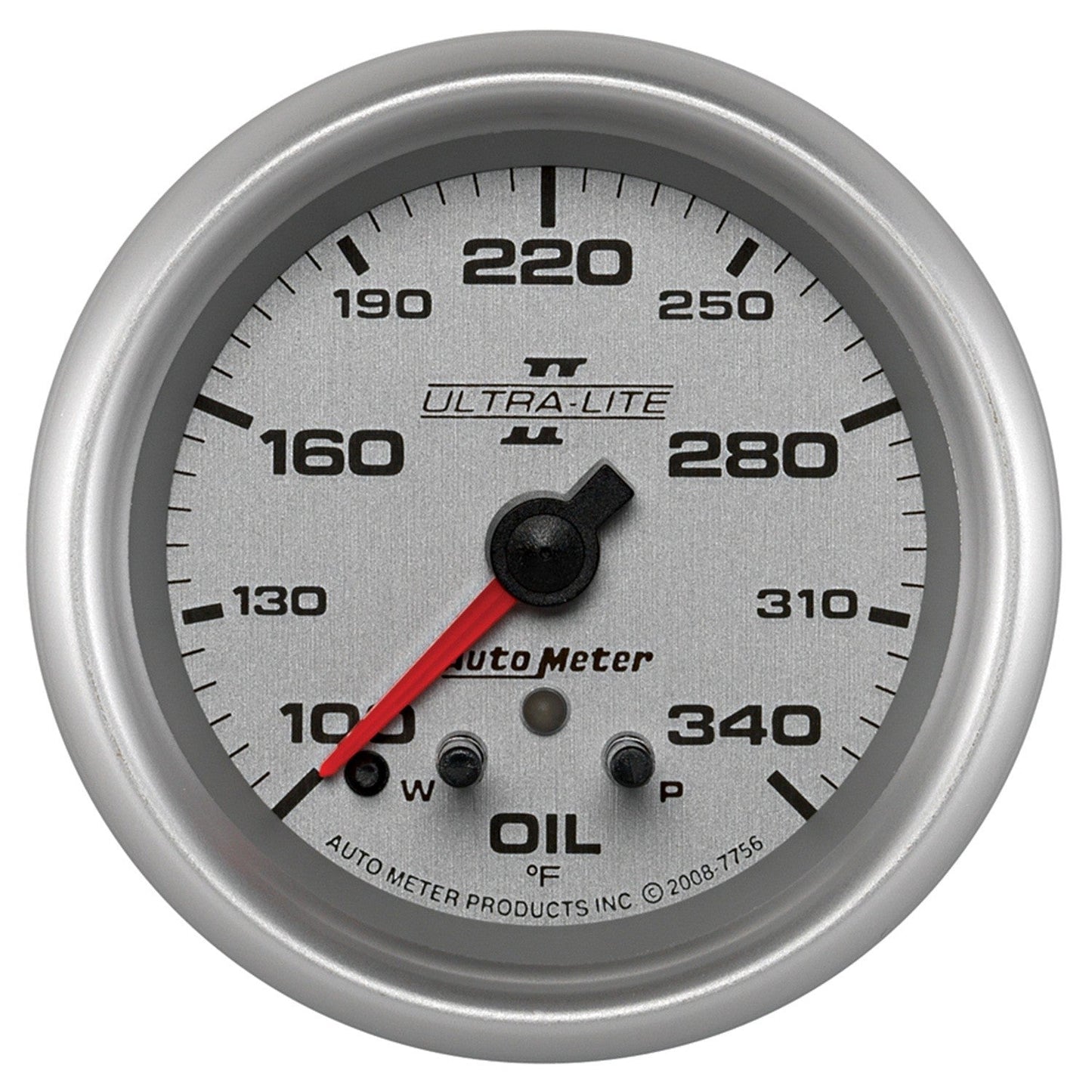 AutoMeter - 2-5/8" OIL TEMPERATURE, W/ PEAK & WARN, 100-340 °F, STEPPER MOTOR, ULTRA-LITE II (7756)