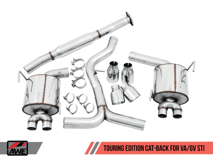 AWE Tuning Subaru STI VA / WRX GV / STI GV Sedan Touring Edition Exaustão - Cromo Prata Ponta (102mm)