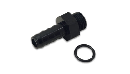 Macho de aluminio vibrante - ORB 6AN a espiga de 5/16 pulg. con junta tórica - Negro anodizado