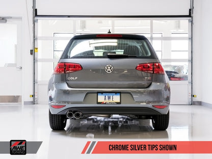 Escape AWE Tuning VW MK7 Golf 1.8T Track Edition com ponteiras cromadas (90 mm)