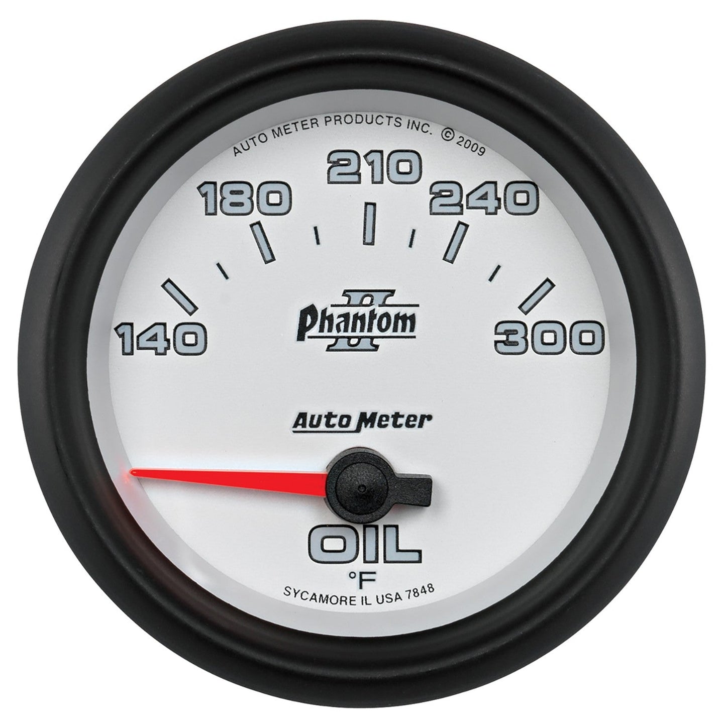 AutoMeter - 2-5/8" OIL TEMPERATURE, 140-300 °F, AIR-CORE, PHANTOM II (7848)